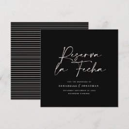 Modernes Hochzeitsreserva la Fecha Creme Black Ret Save The Date