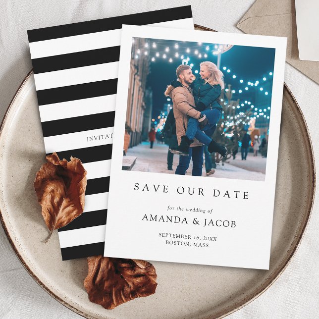 Modernes Hochzeitssemble Save The Date (Modern Wedding Photo Save The Date)