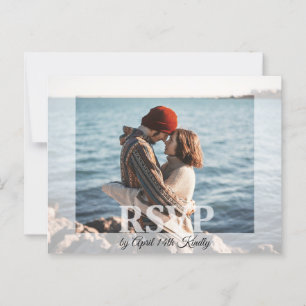 Modernes Hochzeitsszenario RSVP Ihre Fotokarte hin Postkarte