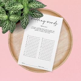 Modernes Hochzeitswort Brautparty Game