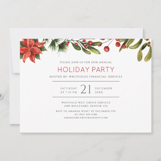 Modernes Holiday Corporate Weihnachten Party Einladung (Vorderseite)