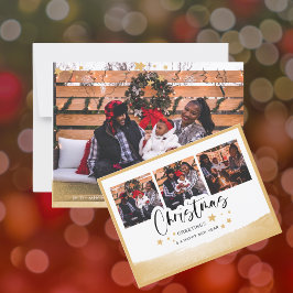 Modernes Holiday Foto Postcard (4 Bilder) Postkarte