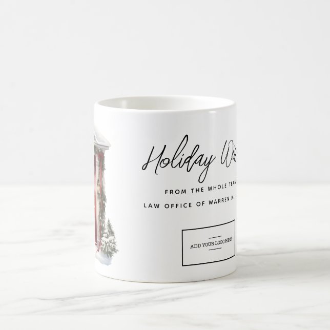 Modernes Holiday wünscht das Add-Logo für Unterneh Kaffeetasse (Mittel)