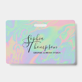 Modernes Holografisches Script Rainbow Pastel - Ab Ausweis