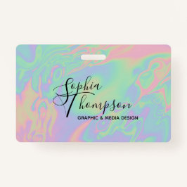 Modernes Holografisches Script Rainbow Pastel - Ab Ausweis