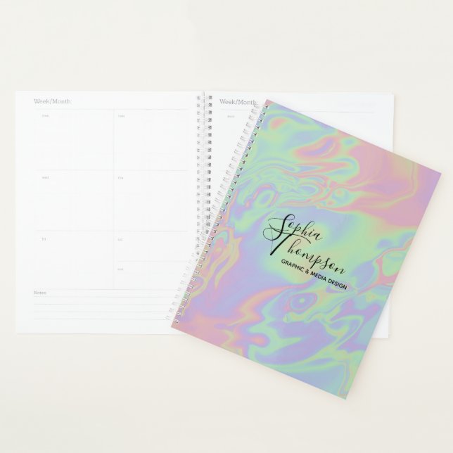 Modernes Holografisches Script Rainbow Pastel - Pl Planer (Anzeige)