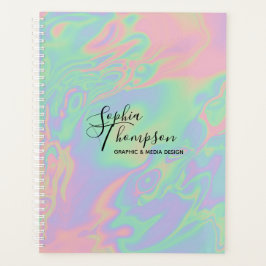 Modernes Holografisches Script Rainbow Pastel - Pl Planer