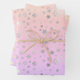 Modernes holografisches Weihnachtsgeschenk-Muster Geschenkpapier Set