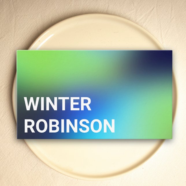 Modernes Holograu-Grün Türkis Visitenkarte (Hologram gradient design for stylish business card )