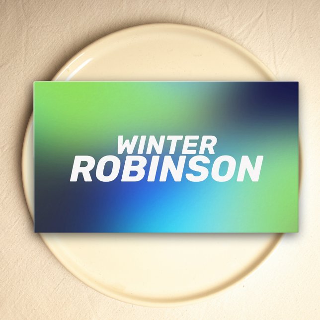 Modernes Holograu-Grün Türkis Visitenkarte (Holographic design for stylish business card)