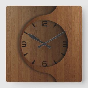 Modernes Holzdesign Quadratische Wanduhr