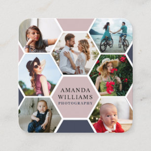 Modernes Honeycomb Fotografy Foto Quadratische Visitenkarte