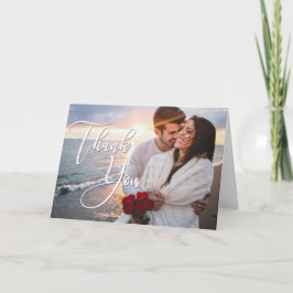 Modernes Honeymoon Foto Hochzeit Danke-Card Karte