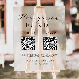 Modernes Honeymoon Fund QR Code Akronylic Wedding Acrylschild