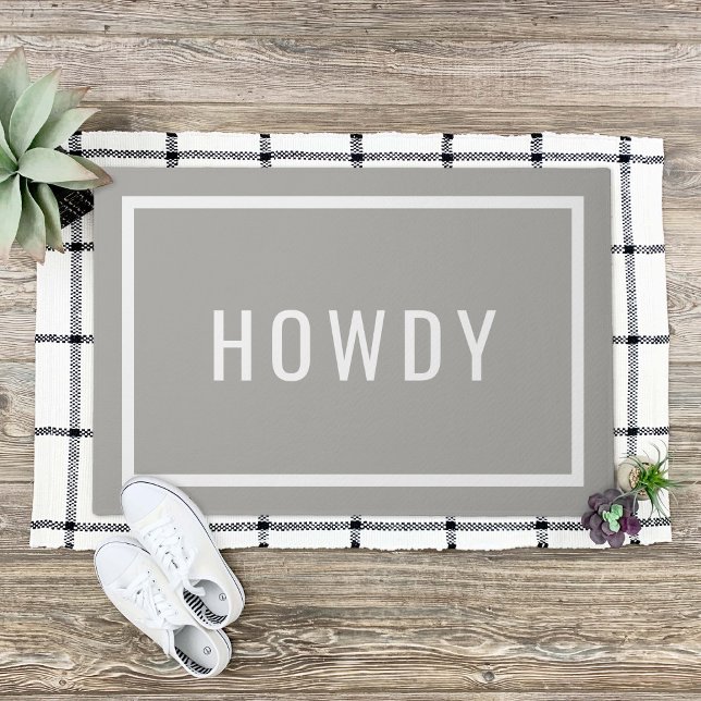 Modernes Howdy | Editierbare Farben Fußmatte (Von Creator hochgeladen)