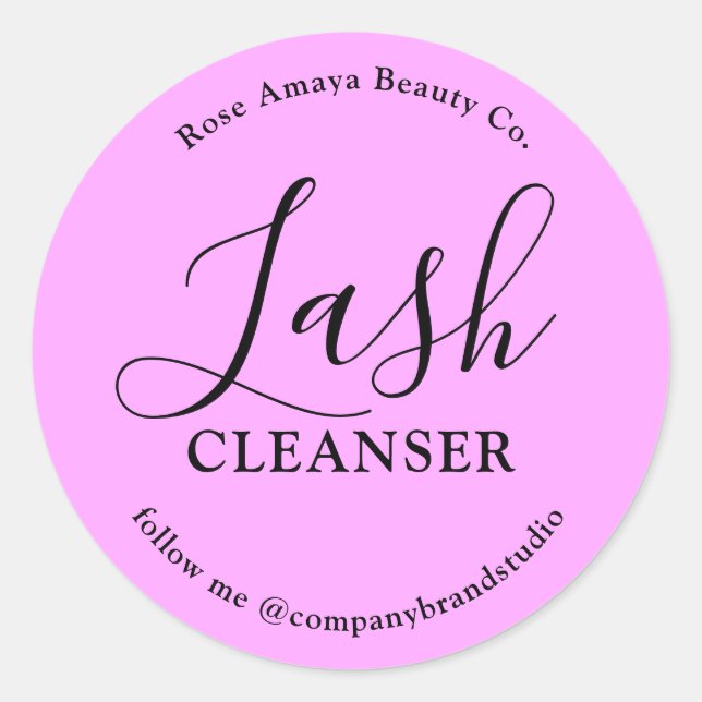 Modernes Hübsches Lila Lash Shampoo-Label Runder Aufkleber (Vorderseite)