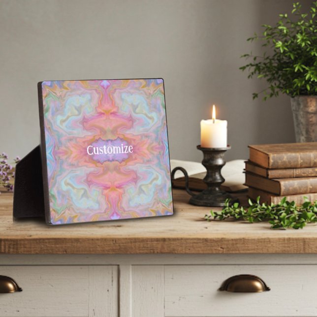 Modernes Hübsches Pastel Abstrakt Boho ONE WORT Fotoplatte (Von Creator hochgeladen)