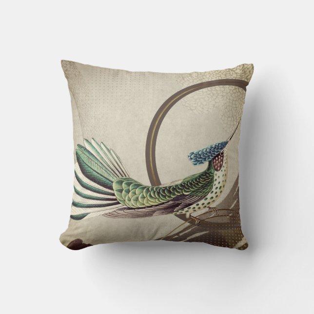 Modernes Hummingbird-Design | Ernst Haeckel Inspir Kissen (Vorderseite)