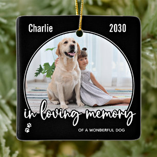 Modernes Hund-2-Foto für das Gedächtnis von Memoir Keramikornament