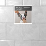 Modernes Hundebahn-Foto | Hundeschrift Fliese<br><div class="desc">Modernes Hundebahn-Foto | Hundeschrift</div>