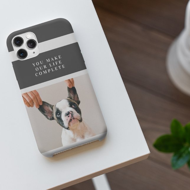 Modernes Hundebahn-Foto | Hundeschrift iPhone Hülle (Von Creator hochgeladen)