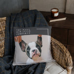 Modernes Hundebahn-Foto | Hundeschrift Kissen<br><div class="desc">Modernes Hundebahn-Foto | Hundeschrift</div>