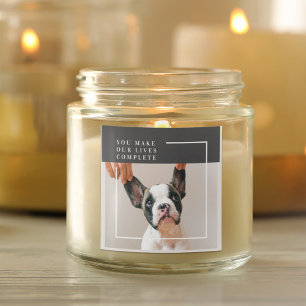 Modernes Hundebahn-Foto   Hundeschrift Quadratischer Aufkleber