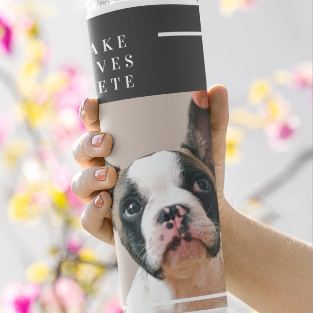 Modernes Hundebahn-Foto | Hundeschrift Thermosbecher (Von Creator hochgeladen)