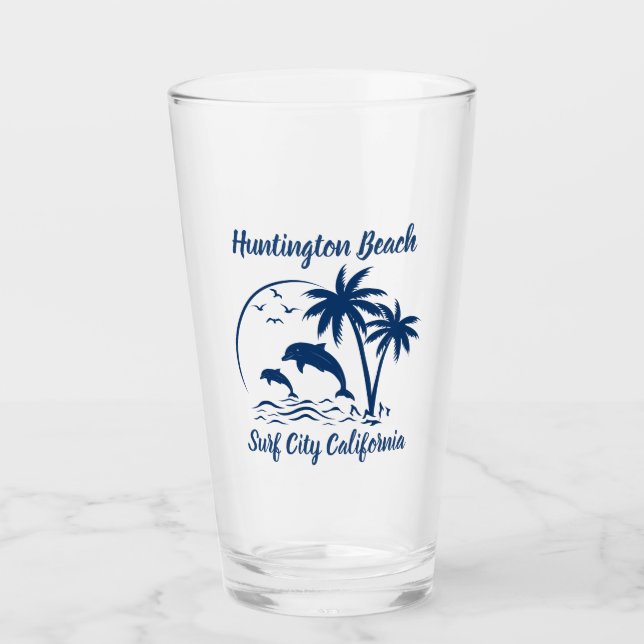 Modernes Huntington Beach California Dark Blue Glas (Vorderseite)