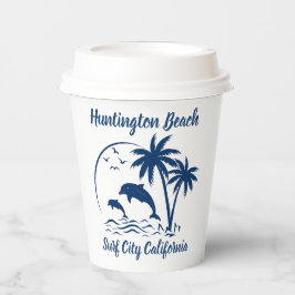 Modernes Huntington Beach California Dark Blue Pappbecher