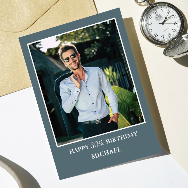 Modernes Husband | Boyfriend | Männer Foto Geburts Karte (Personalize the collage birthday greeting card to create a special keepsake for your loved one!)