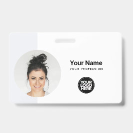 Modernes ID Card Minimalistisch QR Round Foto Ausweis
