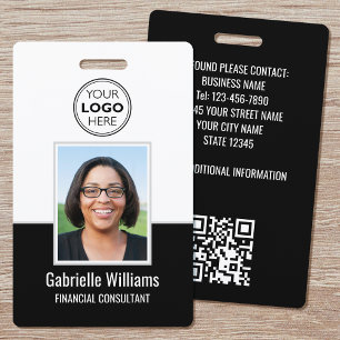 Modernes ID Foto Business QR Security Black Abzeic Ausweis