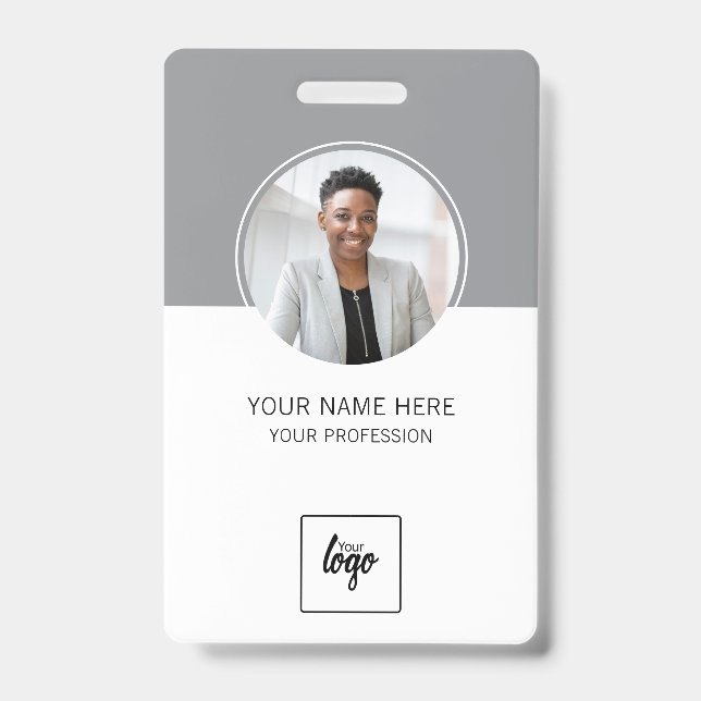 Modernes ID-Logo Mitarbeiter-Foto Personalisiert Ausweis (Vorderseite)