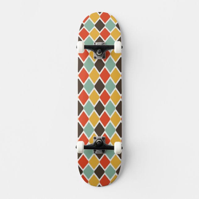 Modernes ikat Stammes- Modemuster Skateboard (Vorderseite)