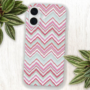 Modernes Ikat Zickzack Stripe Abstrakt Geometric iPhone 16 Hülle