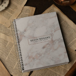 Modernes Imitat aus Weiß und Rose-Gold Notizbuch