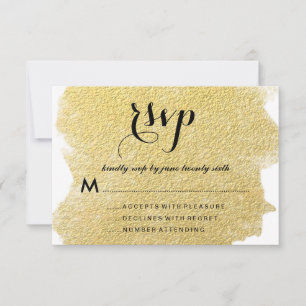 MODERNES IMITAT-GOLD RSVP KARTE