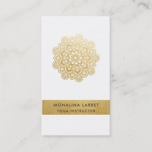 Modernes Imitat-GoldfolieMandala Mehendi Muster Visitenkarte