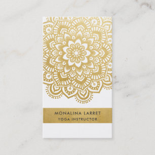 Modernes Imitat-GoldfolieMandala Mehendi Muster Visitenkarte