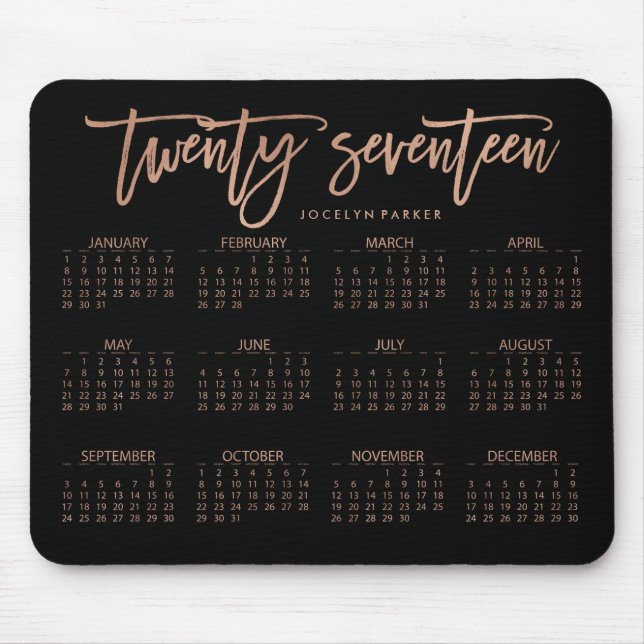 Modernes Imitat-Rosen-Gold der Typografie-2017 des Mousepad (Vorne)