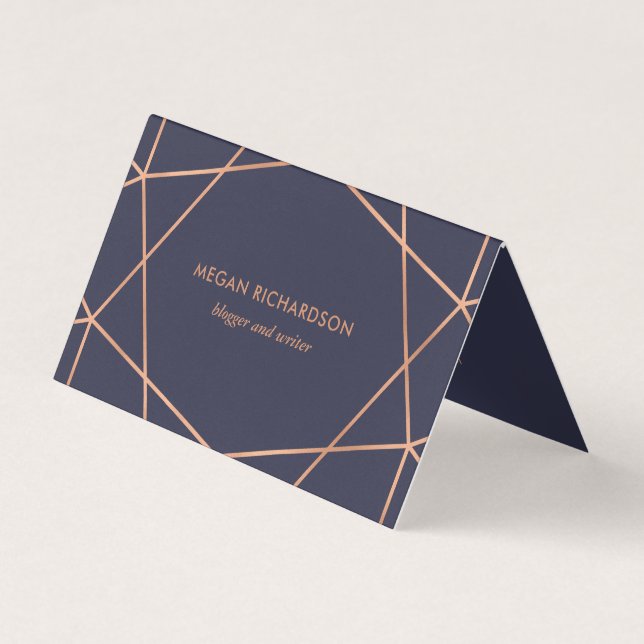 Modernes Imitat-Rosen-Gold geometrisch auf Visitenkarten (Vorderseite)