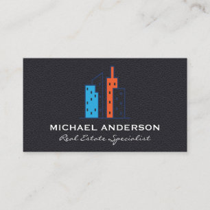 Modernes Immobilien-Logo Leder Visitenkarte