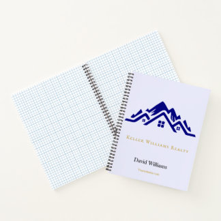 Modernes Immobilien-Weiß- und Gold-Logo  Notizbuch