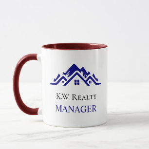 Modernes Immobilien-Weiß- und Gold-Logo Tasse