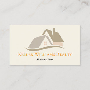 Modernes Immobilien-Weiß- und Gold-Logo Visitenkarte