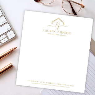 Modernes Immobilien-Werbe-Makler-Logo Notizblock