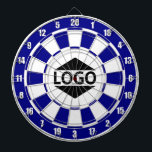 Modernes, individuell anpassbares Logo-Image auf B Dartscheibe<br><div class="desc">Benutzerdefiniertes Logo auf blauem und weißem Dart Board. Besser,  wenn das Bild quadratisch ist.</div>