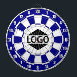 Modernes, individuell anpassbares Logo-Image auf B Dartscheibe<br><div class="desc">Benutzerdefiniertes Logo auf blauem und weißem Dart Board. Besser,  wenn das Bild quadratisch ist.</div>
