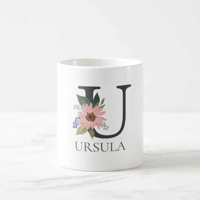 Modernes, individuell anpassbares Mit Monogramm Bl Kaffeetasse (Mittel)